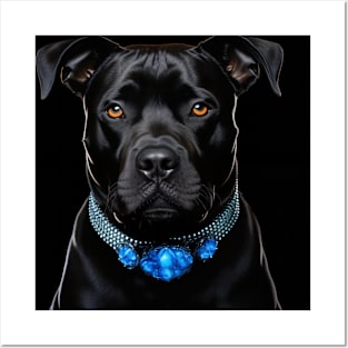 Elegant Black Pit Bull Posters and Art